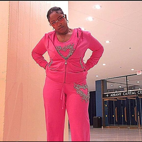 TWISTED HEART AMERICA 3 PIECE SWAVORSKI SWEAT SUIT Y2K RARE - Picture 2 of 7